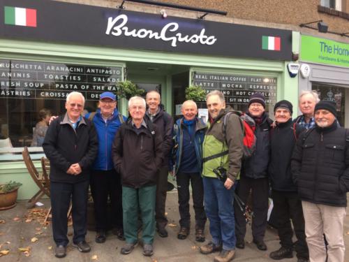 Coffee before the start of the walk, at Buckstone